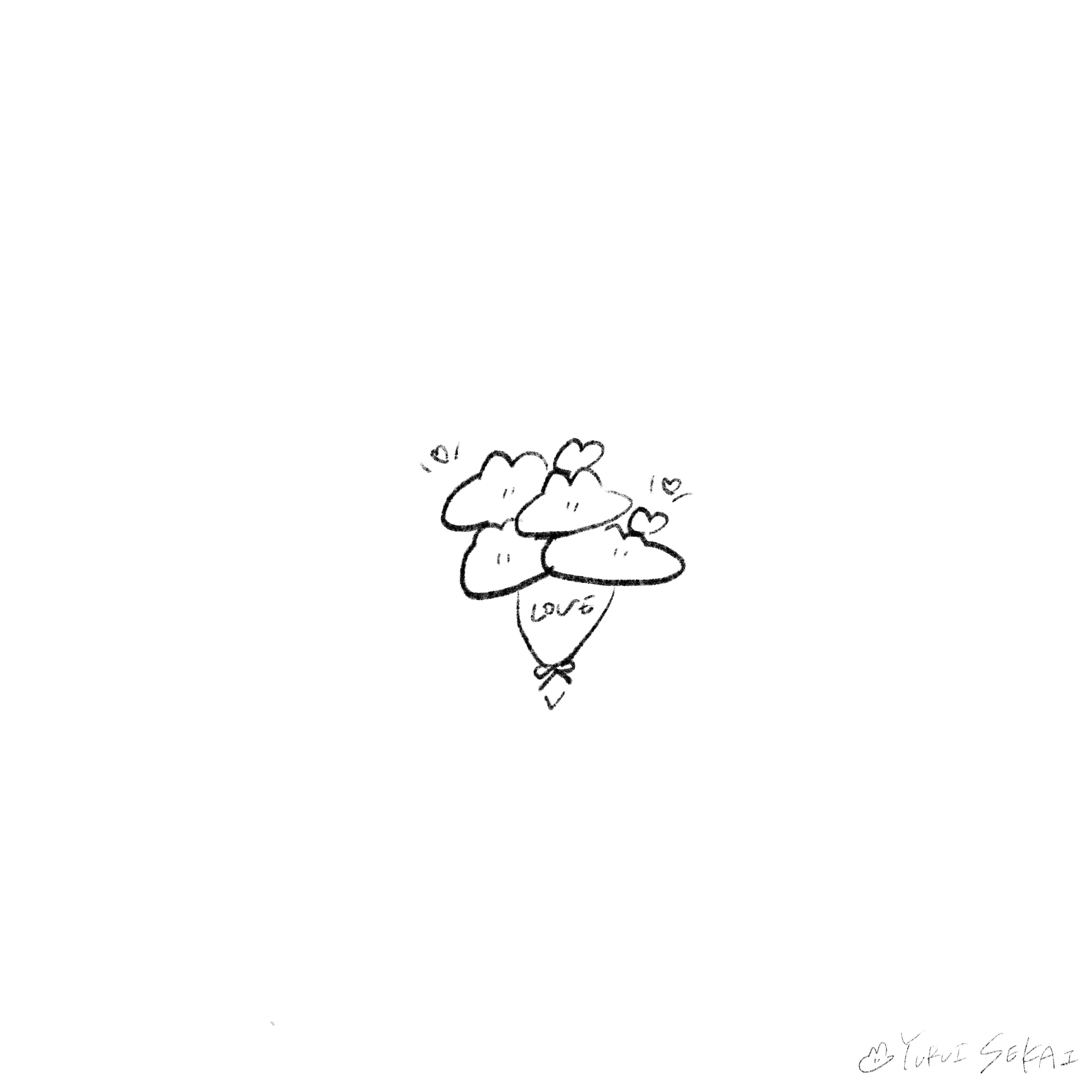 【フリー素材】ゆるいせかいのちいさなイラストをまとめました【ゆるいイラスト】うさぎ　花束